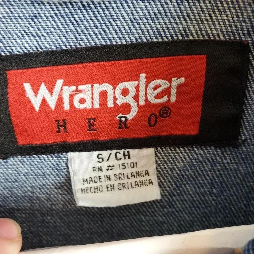 Wrangler Hero Men's Small Vintage Denim Jean Trucker Jacket